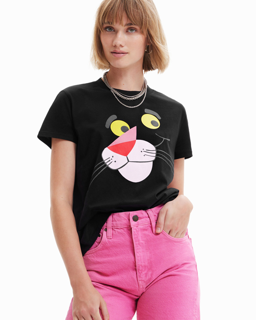DESIGUAL PINK PANTHER T SHIRT 1 Womens Clothing & Fashion   Online & Offline