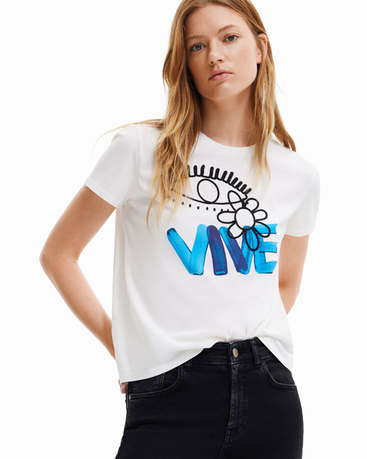 DESIGUAL VIVE T SHIRT 1 Womens Clothing & Fashion   Online & Offline