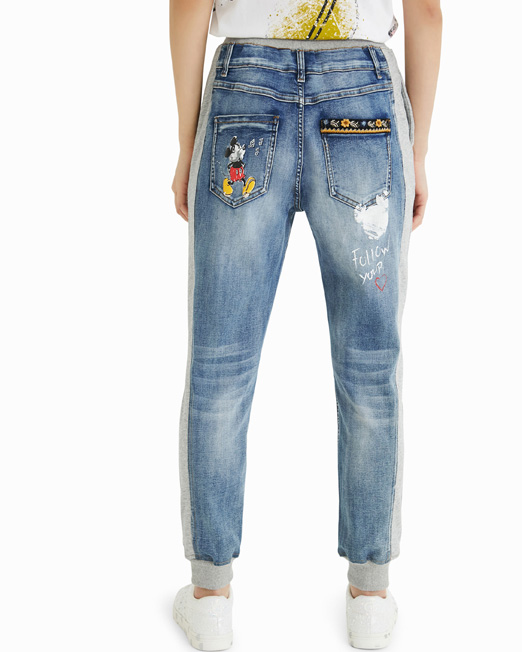 DESIGUAL DISNEYS MICKEY MOUSE PATCHWORK JEANS 6 Womens Clothing & Fashion   Online & Offline