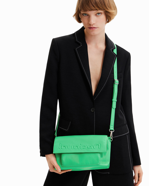 DESIGUAL MIDSIZE HALF LOGO CROSSBODY BAG 7 Womens Clothing & Fashion   Online & Offline
