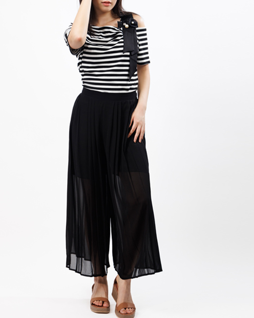 Chiffon Wide-Leg Pants