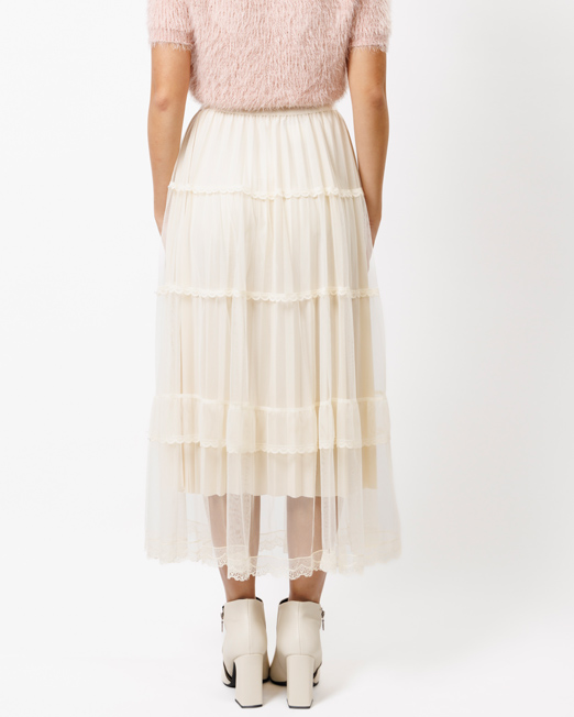 MELANI TULLE SKIRT WITH BEADS AND LACE DETAIL 2 Womens Clothing & Fashion   Online & Offline