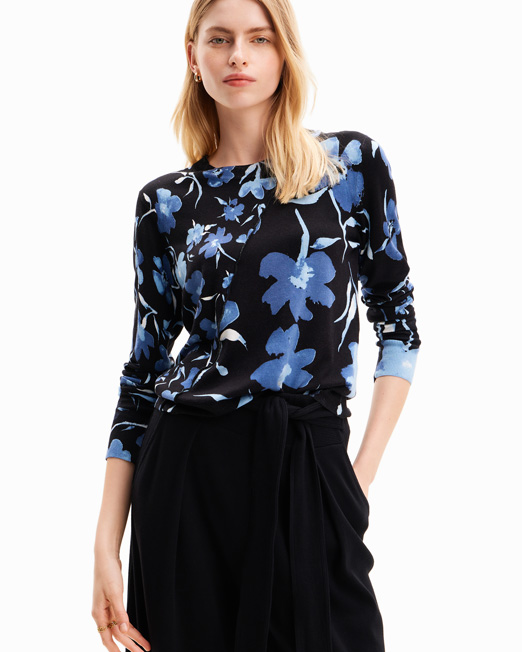 DESIGUAL PATCHWORK FLORAL PULLOVER 1 Womens Clothing & Fashion   Online & Offline