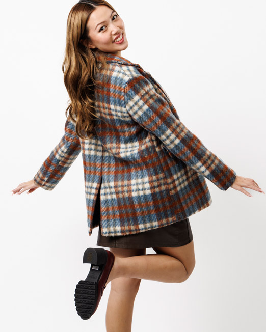 MELANI DOUBLE BREASTED BLAZER COAT IN BLUE CHECK 6 Womens Clothing & Fashion   Online & Offline