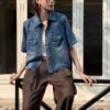 MELANI SHORT SLEEVES DENIM SHIRT