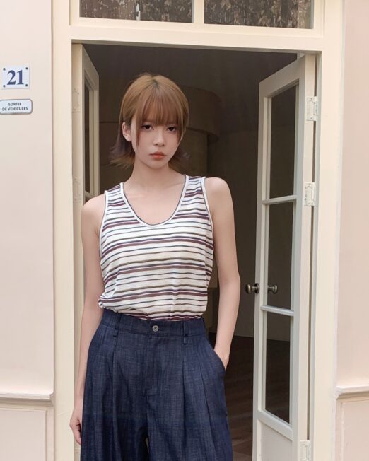 MELANI STRIPE SLEEVELESS TOP
