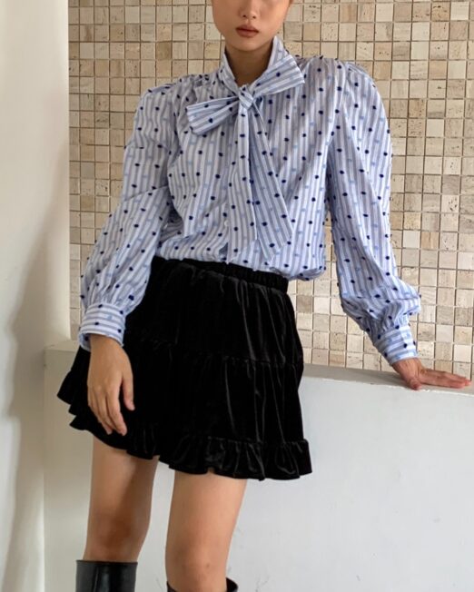 MELANI RIBBON NECK SHIRT