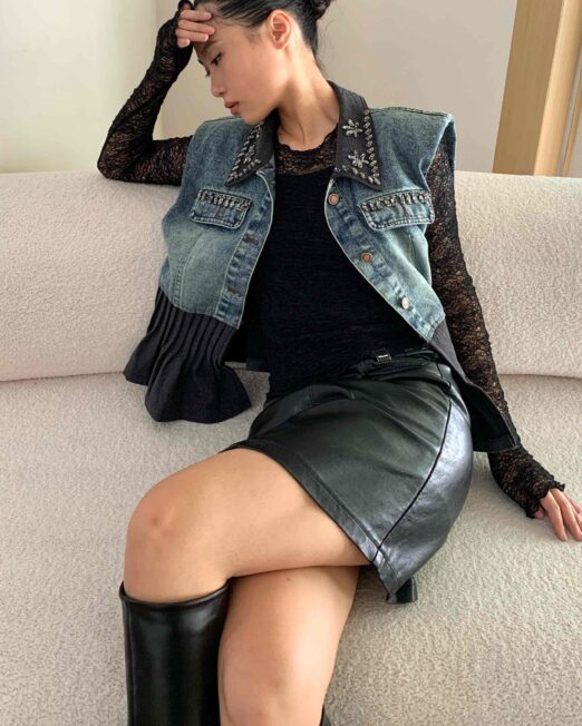 MELANI PATCHWORK DENIM VEST