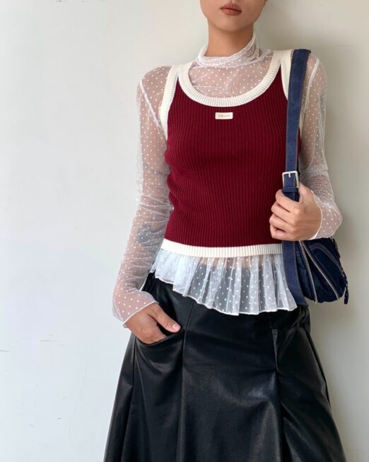 MELANI COLOR TRIMING KNIT VEST