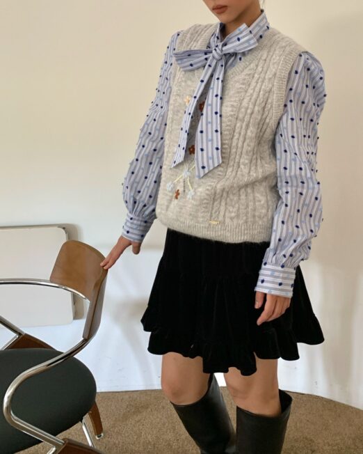 MELANI EMBROIDERED KNIT VEST