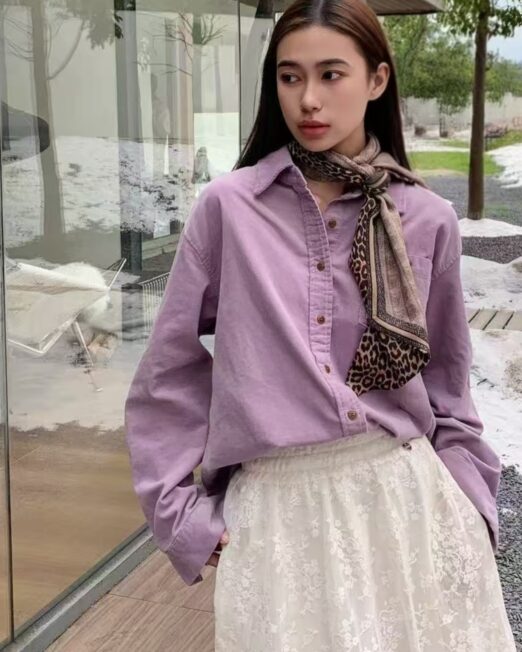 MELANI LONG SLEEVES SHIRTS IN PURPLE