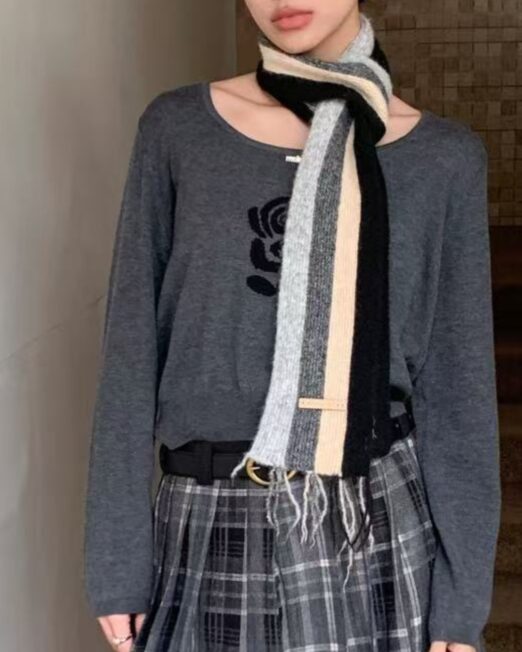 MELANI COLOR STRIPE WOOL-BLEND SCARF