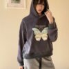 MELANI BUTTERFLY PRINT SWEATSHIRT WITH HOODIE