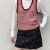 MELANI KNITTED VEST WITH 3D BALL TRIMS